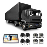 Kit Monitor 10p 4 Cameras Dvr Caminhão Van Onibus D6 Vo6