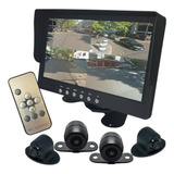 Kit Monitor Tela 7 Polegadas Com 4 Câmeras 12v Controle Van 