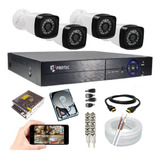 Kit Monitoramento Cftv 4 Câmeras Ahd 720p + Dvr 4ch P2p 1tb