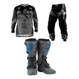 Kit Motocross Calça Camisa Bota De Proteção Jett Off Road