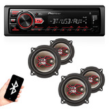Kit Mp3 Player Pioneer Toca Rádio Usb + Falantes Bravox 5 