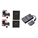 Kit Multitap Ps2 Play2 Playstation 2 C/ 2 Controles 2 Memory