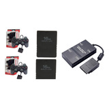 Kit Multitap Ps2 Play2 Playstation 2 C/ 2 Controles 2 Memory