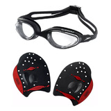 Kit Natação Speedo Óculos Hydrovision + Palmar Power Padle