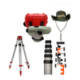 Kit Nível Óptico Automático + Mira 5m + Tripé Topografia