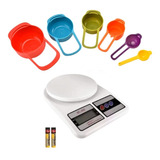 Kit Nutrição Receita Balança + 6 Xícaras Medidoras