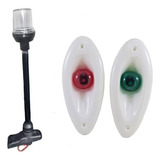 Kit Olho De Tubarão Led Branco + Mastro Alcançado Preto Led