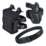 Kit Operacional Bornal Tático + Cinto Na + Coldre Universal