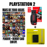 Kit Opl P/ Playstation 2 / Memory Card + Pendrive De 128g