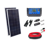 Kit Painel Placa Energia Solar 2x155w Caminhão 12ou24 Volts