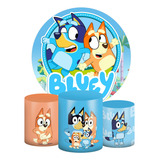 Kit Painel Redondo + Trio Capas Cilindro Bluey