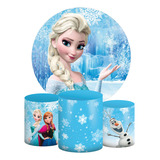Kit Painel Redondo + Trio Capas Cilindro Frozen