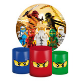 Kit Painel Redondo + Trio Capas Cilindro Ninjago
