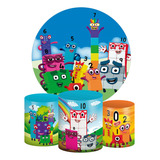 Kit Painel Redondo + Trio Capas Cilindro Numberblocks