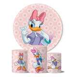 Kit Painel Redondo + Trio Capas De Cilindro Desenhos Animado