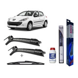Kit Palheta Diant Bosch + Tras Vto Peugeot 206 2001 A 2009
