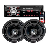 Kit Par Auto Falantes 6 Polegadas + Mp3 Player Bluetooth Fm
