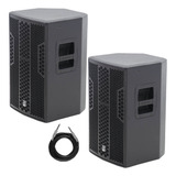 Kit Par Caixa Ativa Staner Bk-712a 12 Pol C/ Dsp 450w + Cabo
