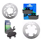 Kit Par Disco Freio + Par Pastilh Fazer 250 Diant Tras Cobrq