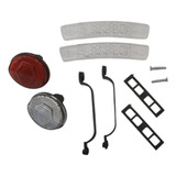 Kit Par Refletor Redondo E Par Meia Lua Rodas Para Bicicleta