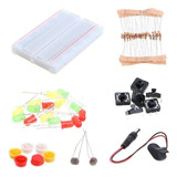 Kit Para Arduino Uno/ Botoes/ Protoboard/ Leds