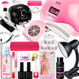 Kit Para Fazer Unha Em Gel Cabine Luminária + Porquinho