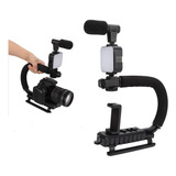 Kit Para Foto Filmagem Estabilizador + Luz Led + Microfone