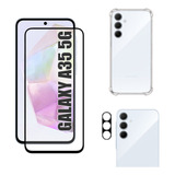 Kit Para Galaxy A35 5g - Película 3d + Capa Tpu + Câmera 3d