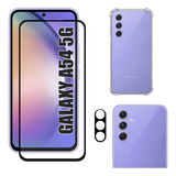 Kit Para Galaxy A54 5g - Película 3d + Capa Tpu + Câmera 3d