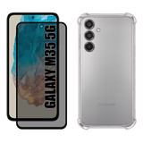 Kit Para Galaxy M35 5g - Película Privacidade 3d + Capa Tpu