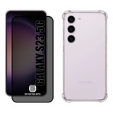 Kit Para Galaxy S23 5g - Película Privacidade 3d + Capa Tpu