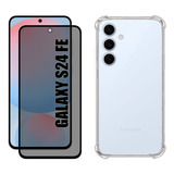 Kit Para Galaxy S24 Fe - Película Privacidade 3d + Capa Tpu