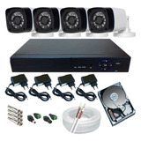 Kit Para Monitoramento Residencial C/ 4 Câmeras Ir + Dvr P2p