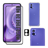 Kit Para Moto Edge 30 Neo - Película 3d + Capa Tpu + Câmera