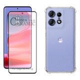 Kit Para Moto Edge 50 Pro 5g - Película Fosca + Capa Tpu