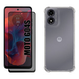 Kit Para Moto G04s - Película Privacidade 3d + Capa Tpu