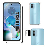 Kit Para Moto G54 5g- Película 3d + Capa Tpu + Câmera 3d