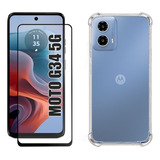 Kit Para Motorola Moto G34 5g - Película 3d + Capa Tpu
