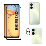 Kit Para Redmi 13c - Película 3d + Capa Tpu + Câmera