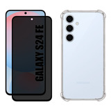 Kit Para S24 Fe - Película De Privacidade Fosca + Capa Tpu