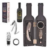 Kit Para Vinho Com Saca Rolha + Acessorios Garrafa