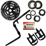 Kit Pe De Vela Monobloco Rolamento Gts Pedal Coroa Bicicleta