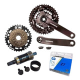 Kit Pe De Vela Shimano Corrente Catraca 7v Central Bike 301