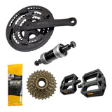 Kit Pedivela Pedal Central Catraca Corrente Gts