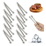 Kit Pegador De Gelo Frutas Saladas Inox Pinça Com Garra 19cm