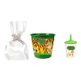 Kit Personalizado Safari Balde De Pipoca+copo Twister 60 It.