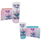 Kit Personalizado Stitch Rosa 10 Balde De Pipoca + 10 Copo