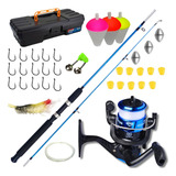 Kit Pesca 1 Molinete Com Linha + 1 Vara + Itens Lançamento