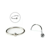 Kit Piercing De Nariz Aço Cirúrgico + Captive + Caixinha