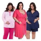 Kit Pijama Plus Short Doll+camisola+pijama 9217-0126-017